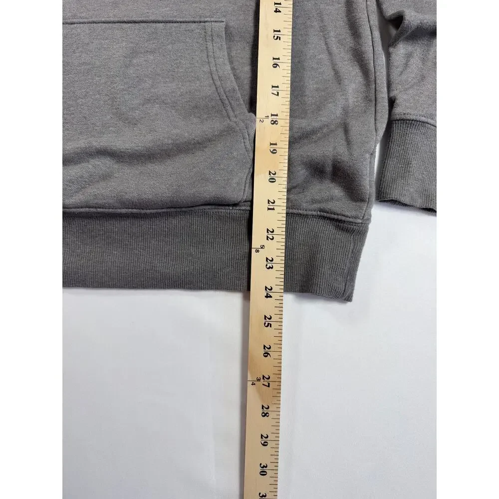 The North Face Mens Gray Logo Hoodie Fleece Pullover Streetwear Y2K Small